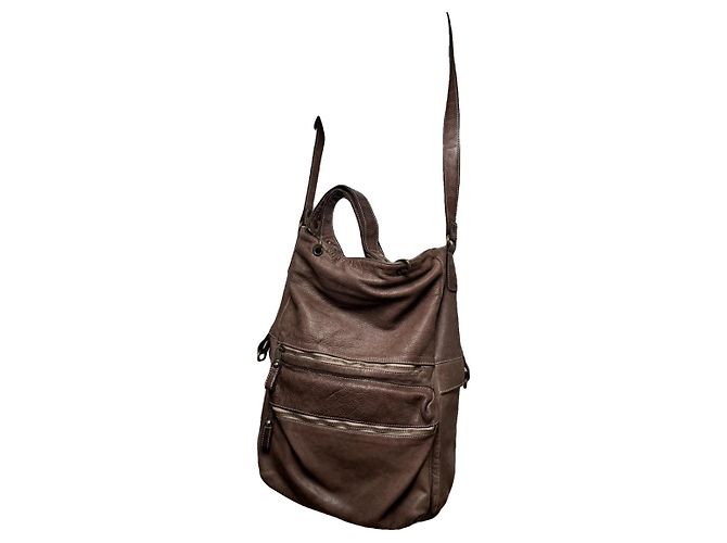 Autre Marque Braune Lederhandtasche GIORGIO BRATO