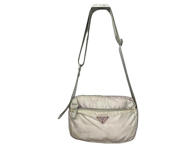 Prada Cleo Beiger Polyester-Handtasche 