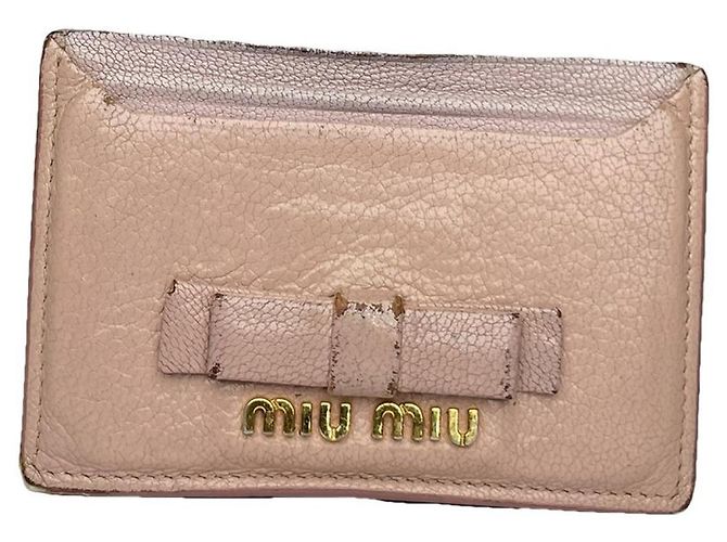 Beige Lederhandtasche Miu Miu
