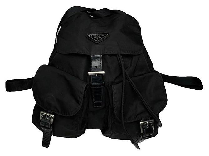 Sac à dos en polyester noir Prada