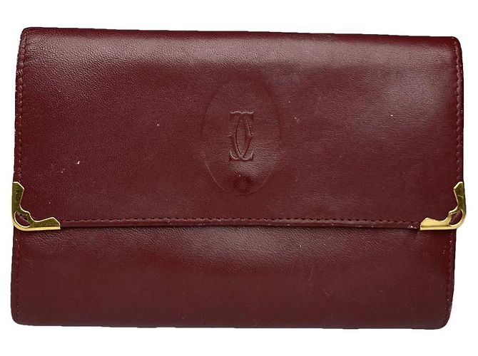 Cartera de cuero patentado burdeos Cartier