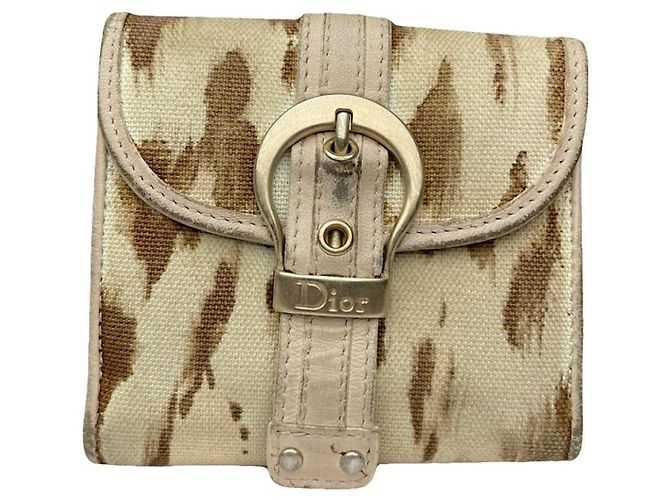 Cartera de piel marrón Dior Castaño