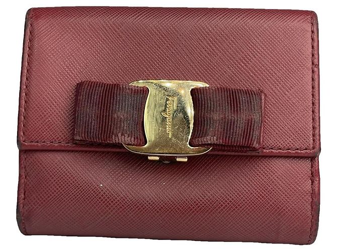 Rote Lederhandtasche von Salvatore Ferragamo