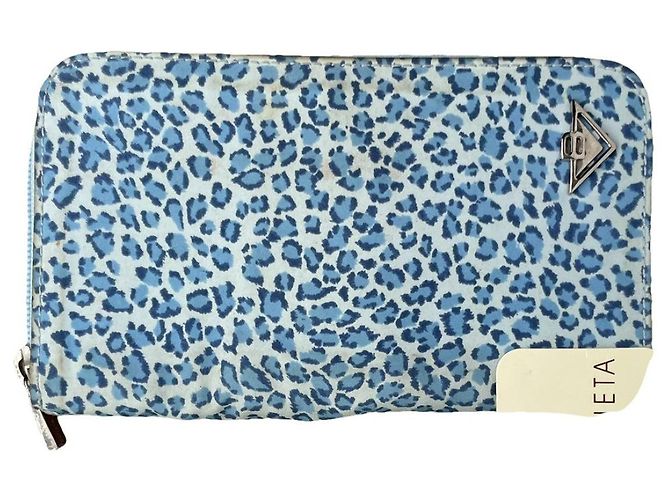 Cartera de cuero azul Bottega Veneta