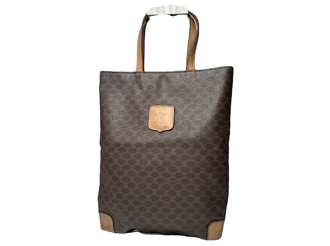 Céline Bolsa de mão de couro marrom Celine