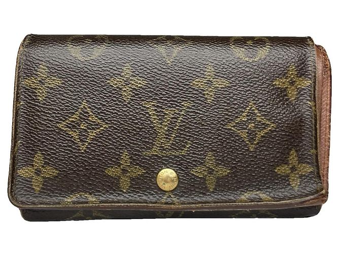 Billetera de cuero marrón Joséphine de Louis Vuitton Castaño