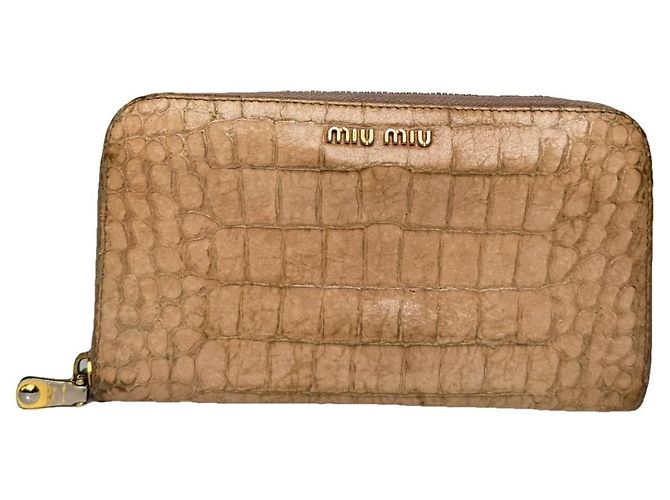 Miu Miu Brown Patent Leather Wallet