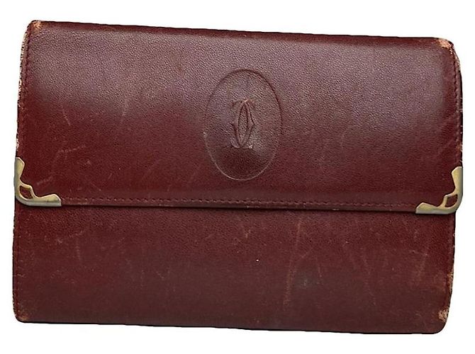 Cartier Bordeaux Lackleder Geldbörse