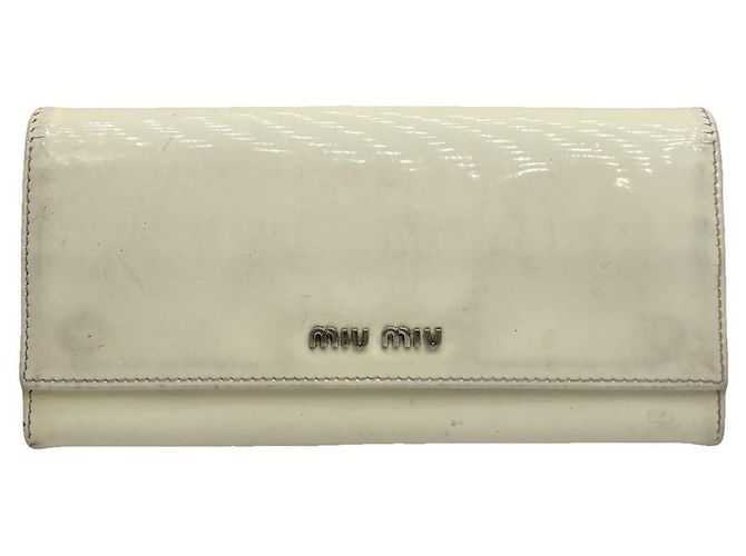 Miu Miu White Patent Leather Wallet