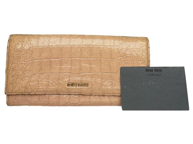 Miu Miu Beige Leather Wallet