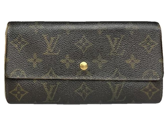 Billetera de cuero marrón Louis Vuitton Kimono Castaño