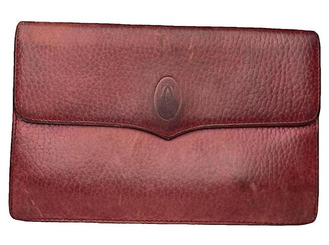 Billetera de cuero burdeos Cartier