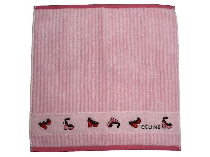 Céline Pañuelo de algodón y seda rosa Celine