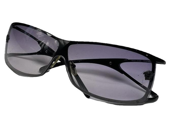 Versace schwarze Metallsonnenbrille 