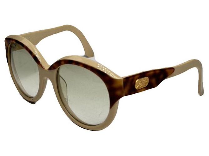 Céline Celine Beige Plastic Sunglasses