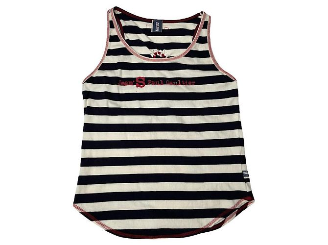 Top de algodão preto Jean Paul Gaultier