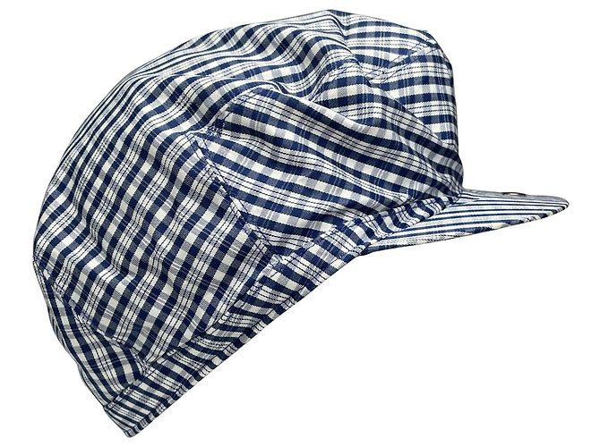 Boné Dior xadrez azul marinho e branco de algodão