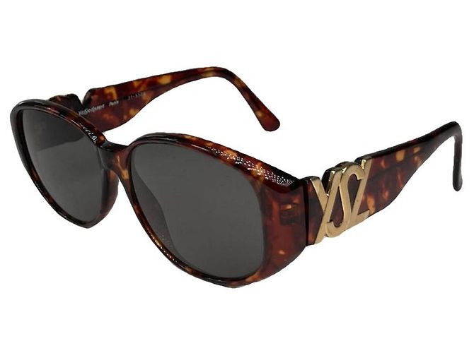 Gafas de sol de plástico marrón Yves Saint Laurent Castaño