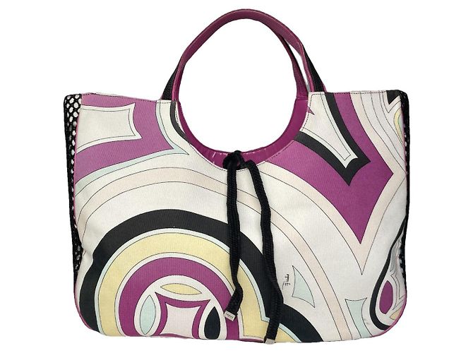 Sac à main en cuir violet Emilio Pucci