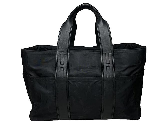 Sac à main en polyester noir Hermès
