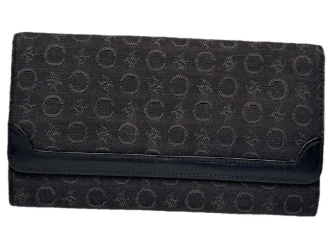 Céline Cartera de algodón negro Celine Triomphe
