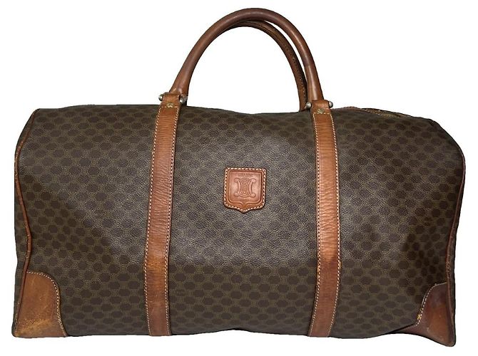 Céline Bolsa de viagem em couro marrom Celine