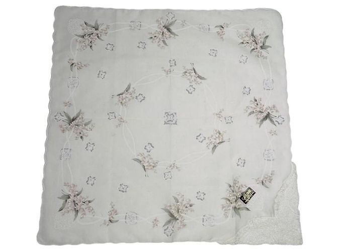 Céline Pañuelo de seda blanca Celine Blanco