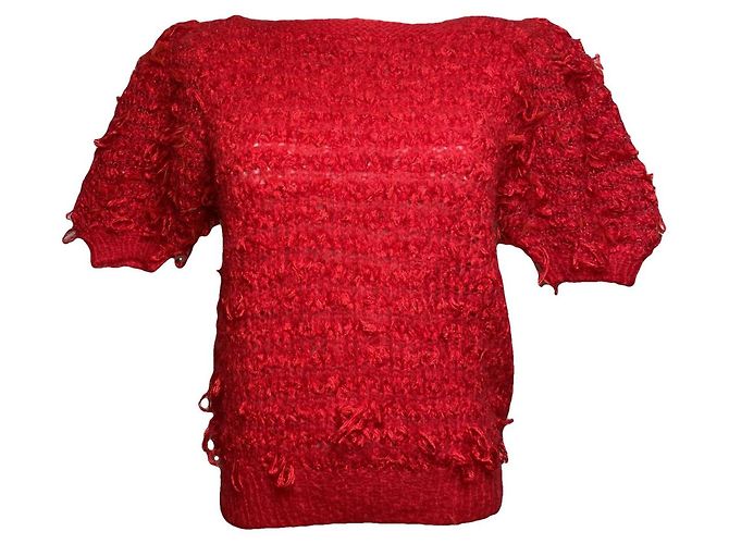 Rote Wollstrickware von Yves Saint Laurent 