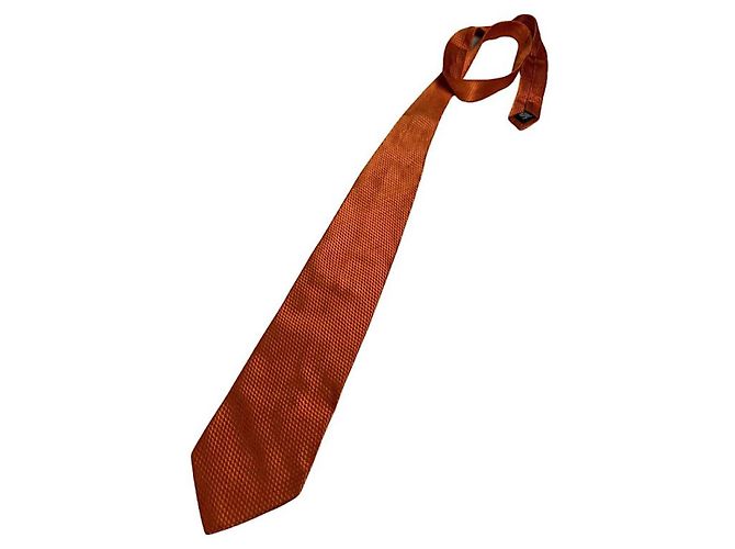 Gravata de seda laranja Yves Saint Laurent