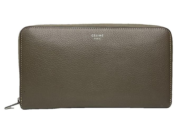 Céline Celine Triomphe Anthracite Leather Wallet Dark grey