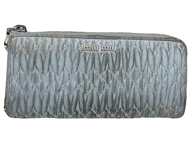 Miu Miu Blue Leather Wallet