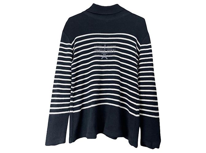 Schwarze Wollstrickware von Jean Paul Gaultier