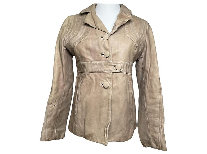 Marni Beige Leather Coat