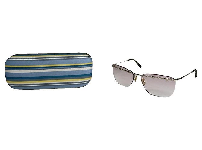 Versace Silberne Metallsonnenbrille 