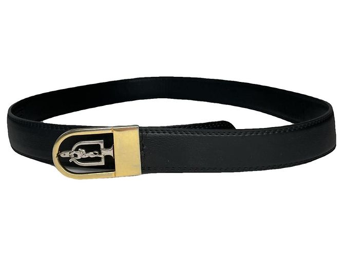 Longchamp Black Leather Belt