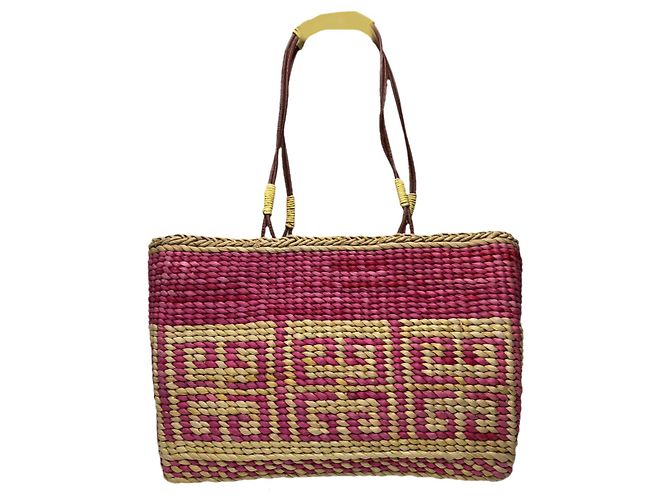 Borsa in vimini rosa Givenchy 4G 