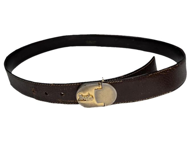 Céline Celine Triomphe brauner Ledergürtel 
