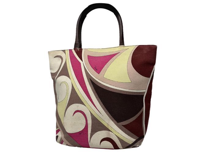 Emilio Pucci mehrfarbige Baumwollhandtasche Mehrfarben
