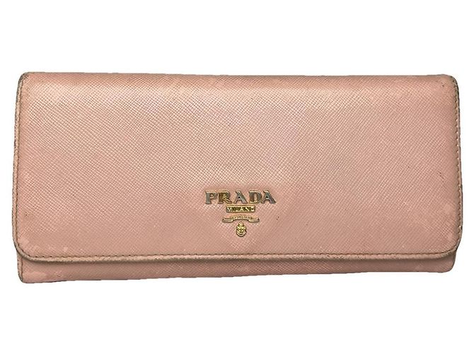 Prada Diagramme Pink Leather Wallet