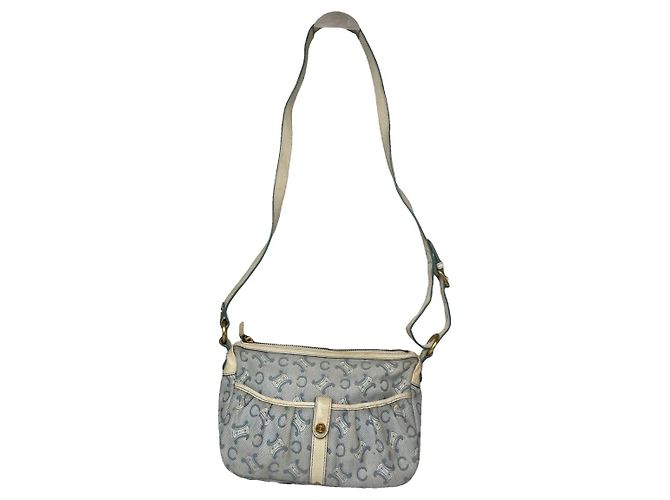 Céline Celine SAC 16 BESACE Bolsa de Algodão Branca Branco
