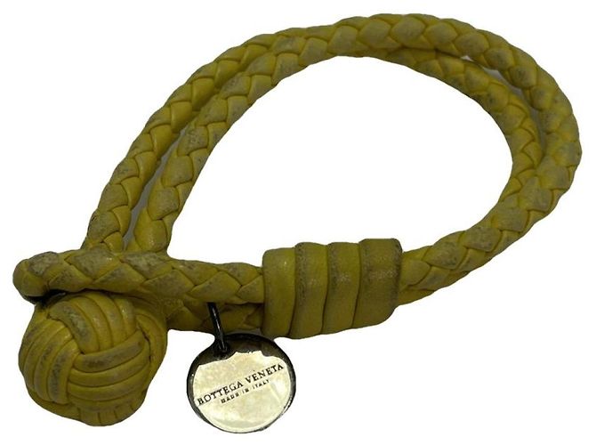 Pulsera de cuero amarillo Bottega Veneta