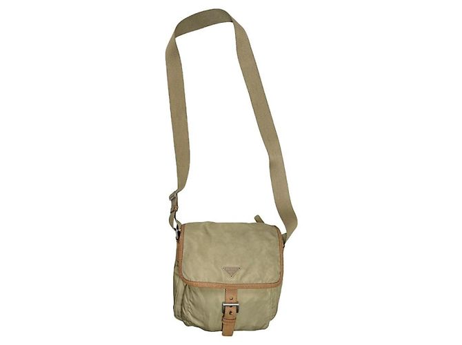 Bolso de poliéster beige de Prada