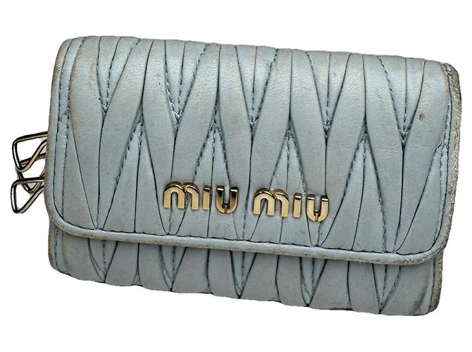 Bolsa de couro azul Miu Miu