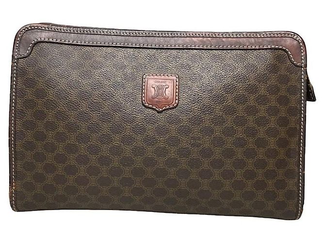 Céline Bolsa de mão de couro marrom Celine