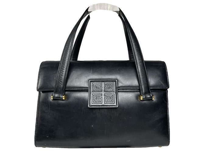 Bolsa de couro preta Givenchy 4G Preto