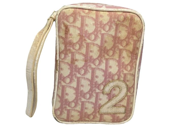 Bolsa de couro rosa Dior Saddle
