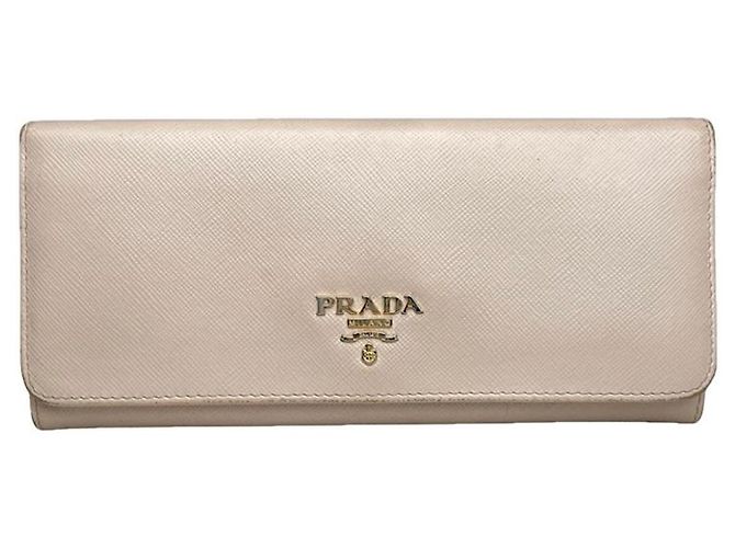 Prada Beige Leather Wallet