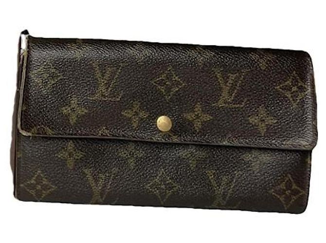 Cartera de cuero marrón Alexandra de Louis Vuitton Castaño