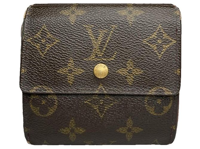 Cartera de cuero marrón Louis Vuitton Flore Castaño