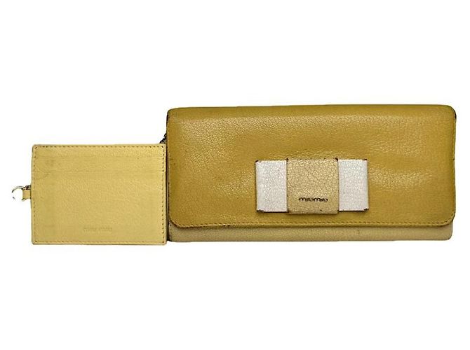 Miu Miu Yellow Leather Wallet